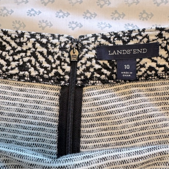 Lands' End Black and White Pencil Knit Skirt Size 10 - Picture 5 of 6